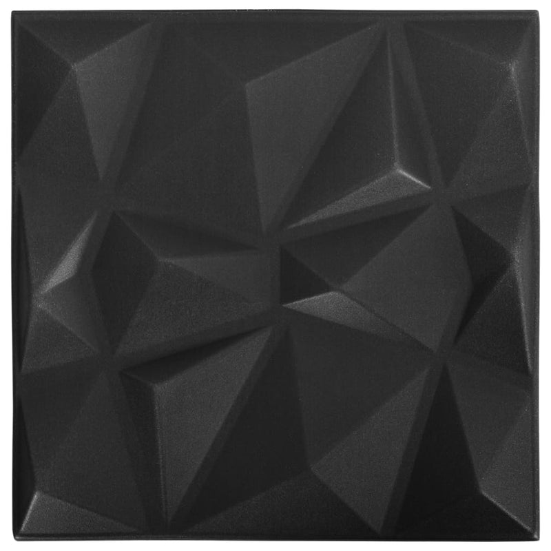 Load image into Gallery viewer, VidaXL 48 st Wandpanelen 3D 12 m² 50x50 cm diamantzwart
