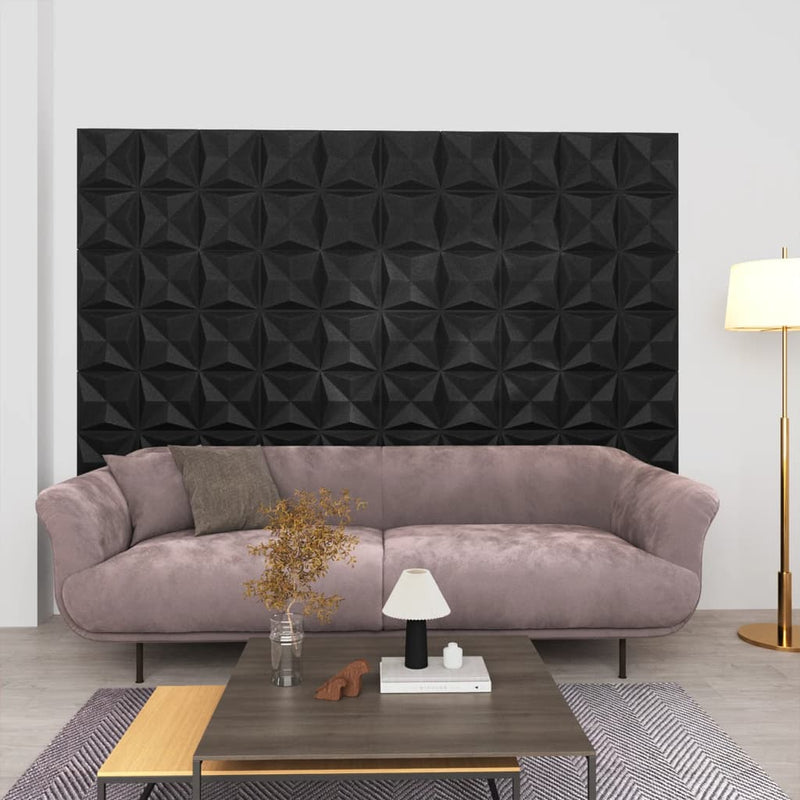 Load image into Gallery viewer, Vidaxl 48 st wandpanelen 3d origami 12 m² 50x50 cm zwart
