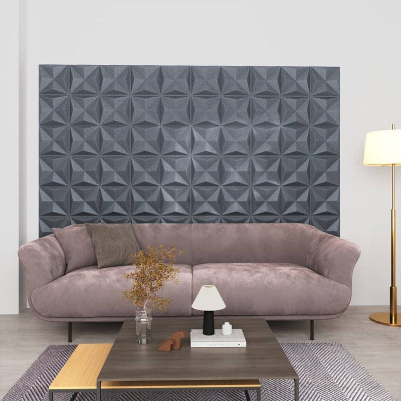 Load image into Gallery viewer, Vidaxl 48 st wandpanelen 3d origami 12 m² 50x50 cm grijs
