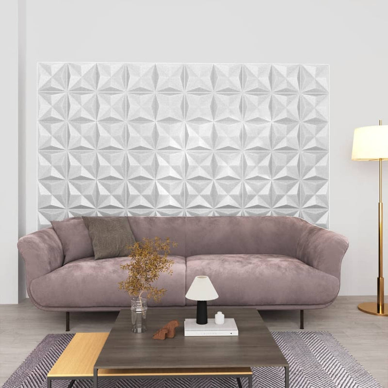 Load image into Gallery viewer, Vidaxl 12 st wandpanelen 3d origami 3 m² 50x50 cm wit

