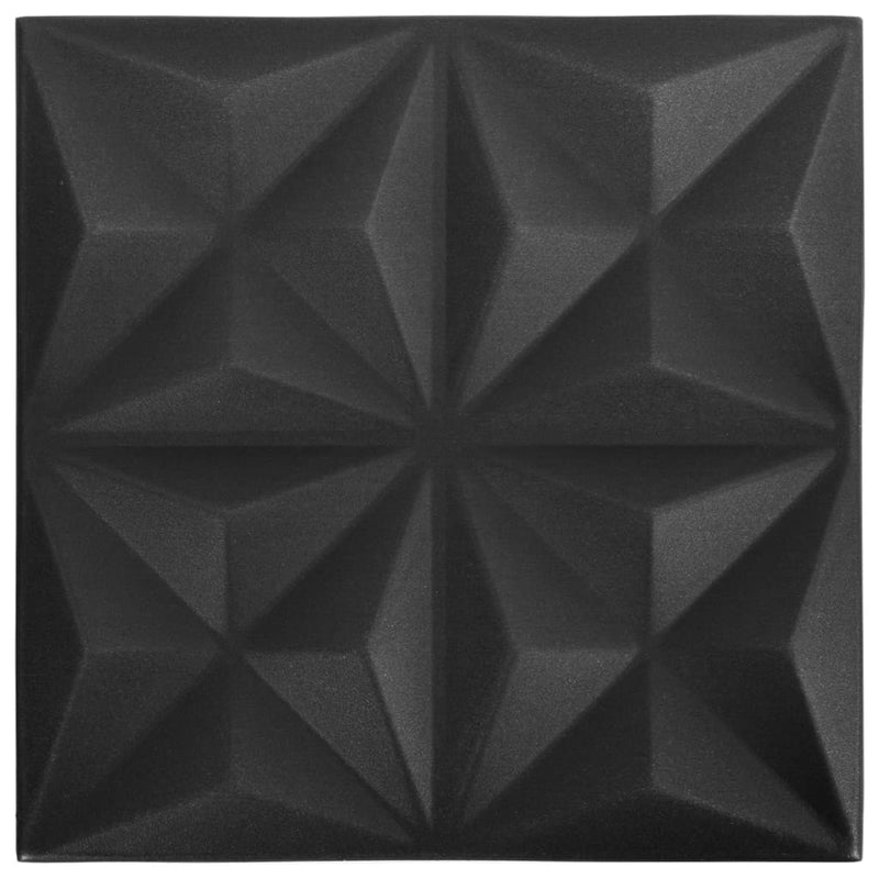 Load image into Gallery viewer, Vidaxl 12 st wandpanelen 3d origami 3 m² 50x50 cm zwart
