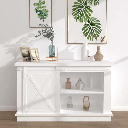 Vidaxl ophangset voor minischuifdeur 122 cm koolstofstaal wit