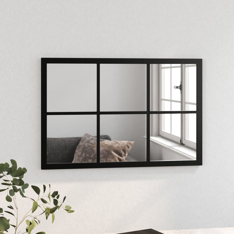 Load image into Gallery viewer, Vidaxl wandspiegel 60x40 cm metaal zwart
