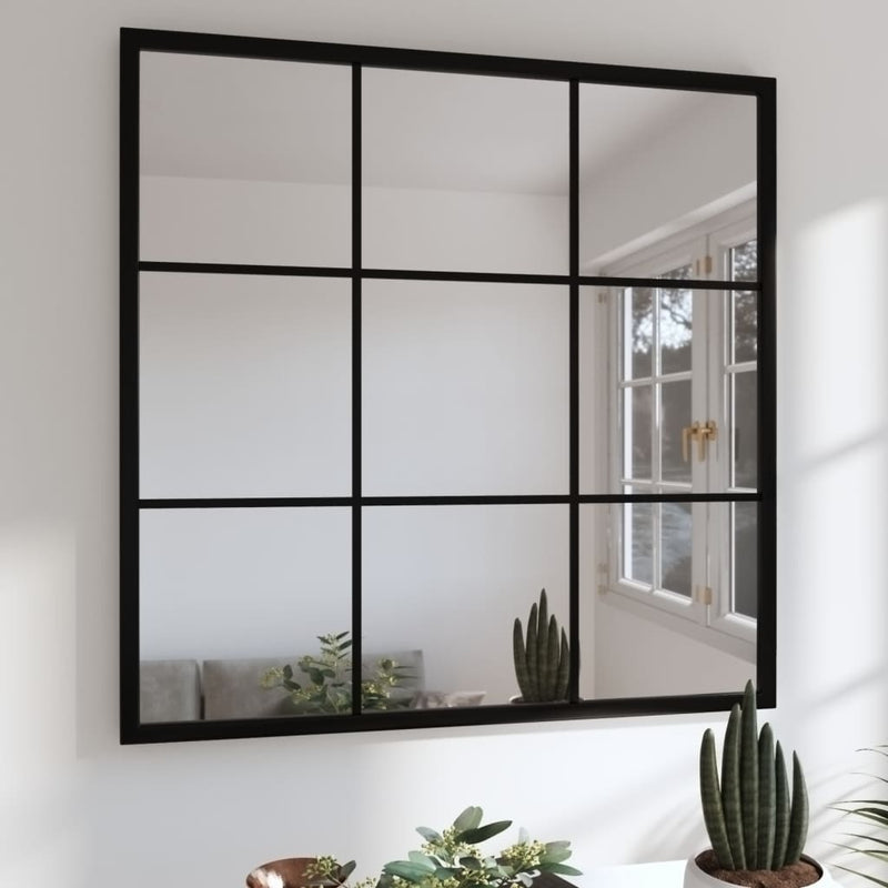 Load image into Gallery viewer, Vidaxl wandspiegel 60x60 cm metaal zwart
