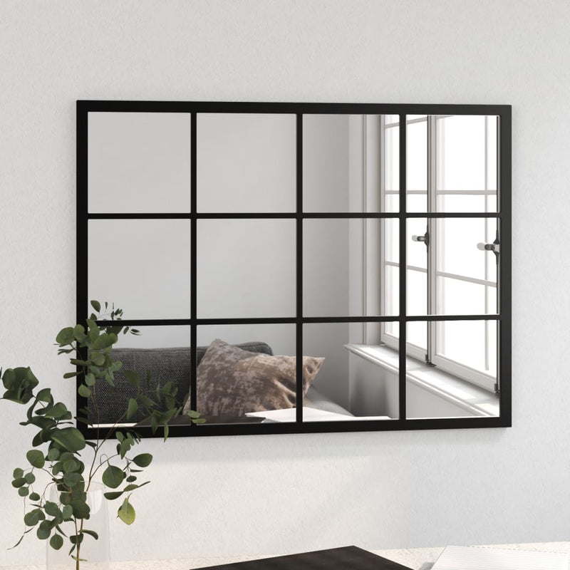 Load image into Gallery viewer, Vidaxl wandspiegel 80x60 cm metaal zwart
