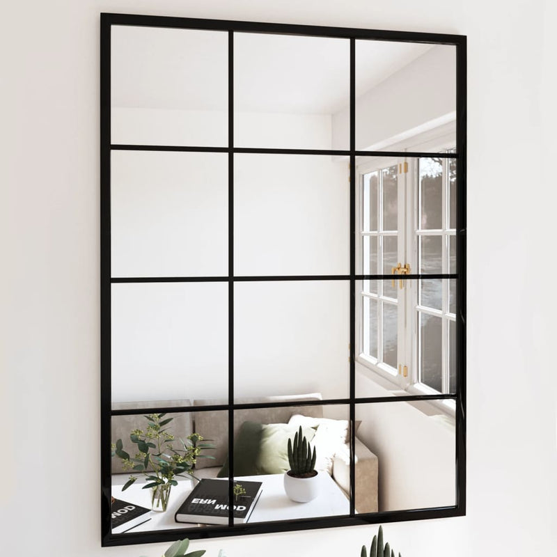 Load image into Gallery viewer, Vidaxl wandspiegel 80x60 cm metaal zwart
