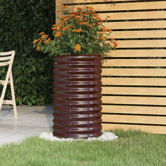 Vidaxl plantenbak 40x40x68 cm gegalvaniseerd staal bruin