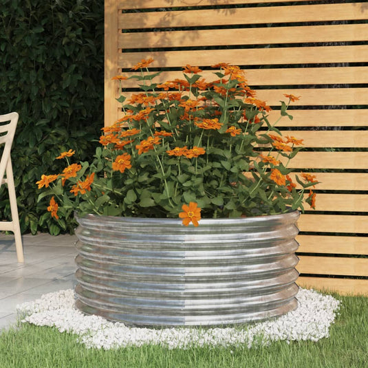 Vidaxl plantenbak 80x80x36 cm gegalvaniseerd staal zilverkleurig