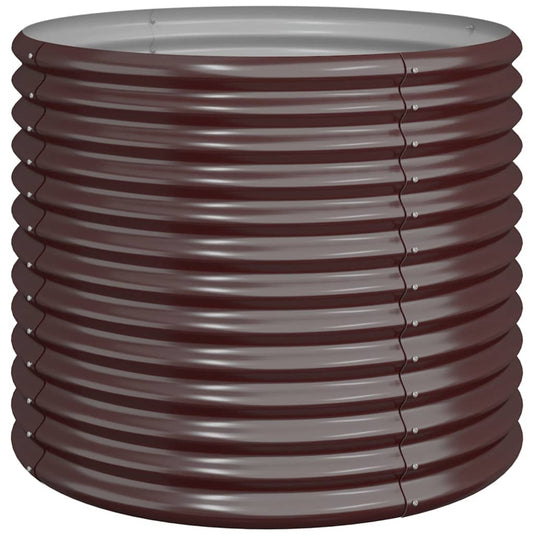 Vidaxl plantenbak 80x80x68 cm gepoedercoat staal bruin