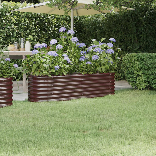 Vidaxl plantenbak 152x40x36 cm gegalvaniseerd staal bruin