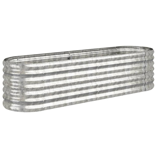 Vidaxl plantenbak 152x40x36 cm gegalvaniseerd staal zilverkleurig