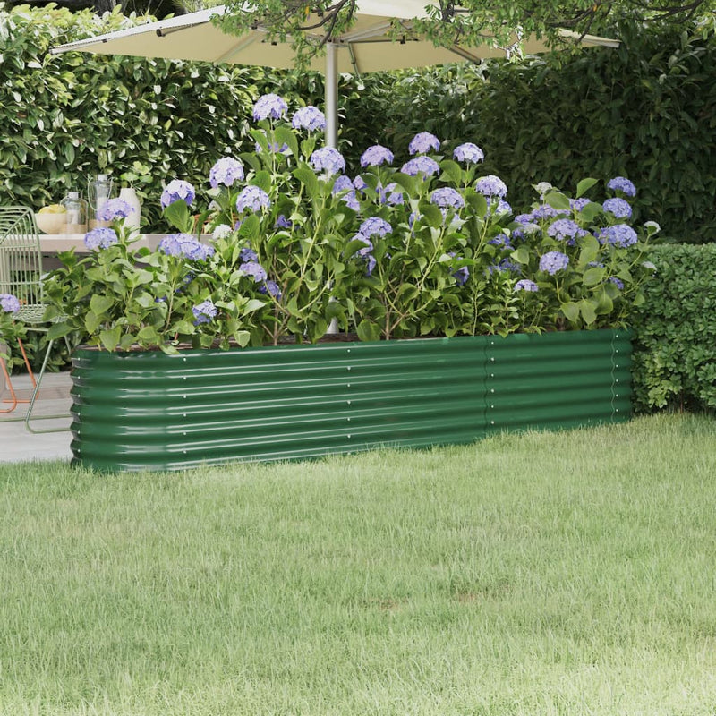 Load image into Gallery viewer, Vidaxl plantenbak 224x40x36 cm gegalvaniseerd staal groen
