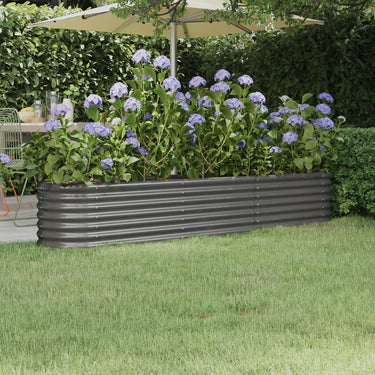 Vidaxl plantenbak 224x40x36 cm gegalvaniseerd staal grijs