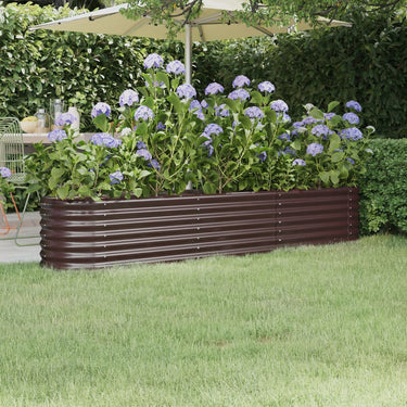 Vidaxl plantenbak 224x40x36 cm gegalvaniseerd staal bruin