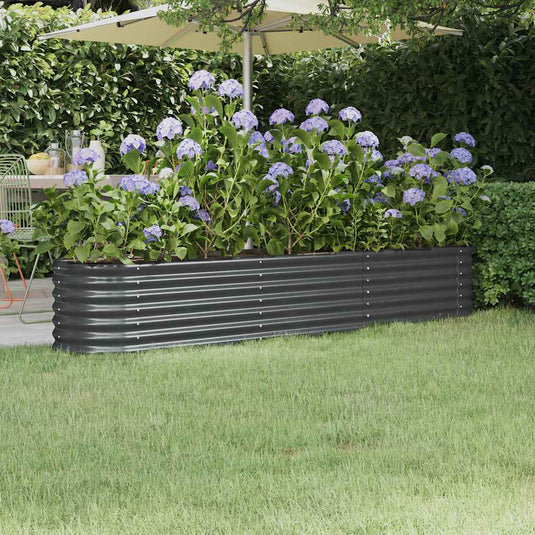 Vidaxl plantenbak 224x40x36 cm gegalvaniseerd staal antracietkleurig