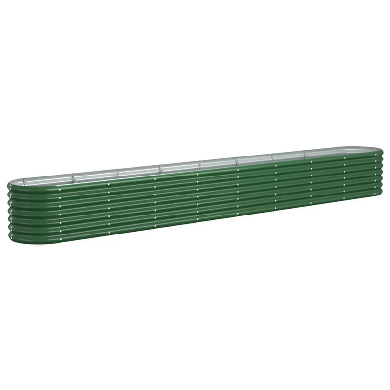 Load image into Gallery viewer, Vidaxl plantenbak 332x40x36 cm gegalvaniseerd staal groen
