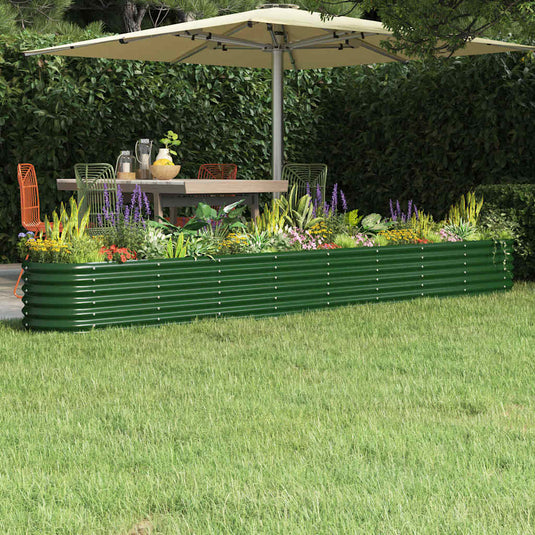 Vidaxl plantenbak 332x40x36 cm gegalvaniseerd staal groen