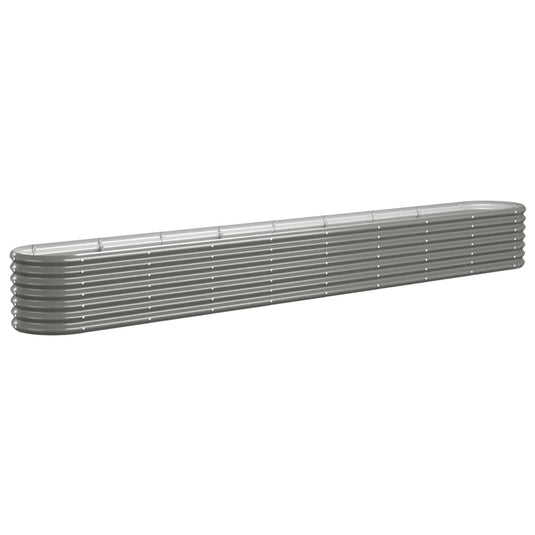 Vidaxl plantenbak 332x40x36 cm gegalvaniseerd staal grijs