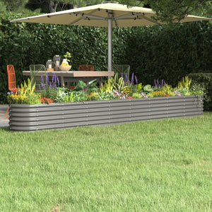 Vidaxl plantenbak 332x40x36 cm gegalvaniseerd staal grijs