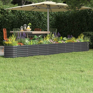 Vidaxl plantenbak 332x40x36 cm gegalvaniseerd staal antracietkleurig
