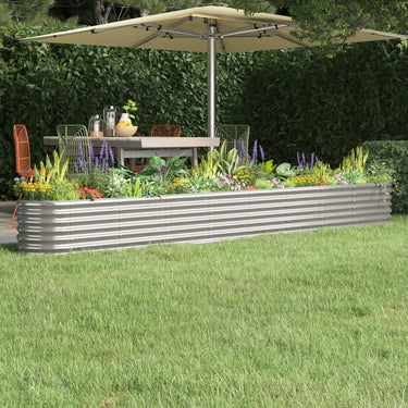 Vidaxl plantenbak 332x40x36 cm gegalvaniseerd staal zilverkleurig