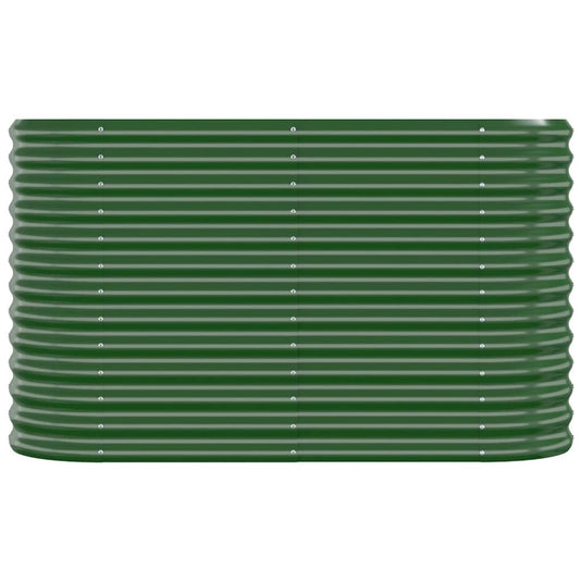 Vidaxl plantenbak 114x40x68 cm gepoedercoat staal groen
