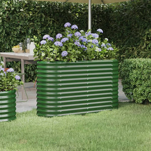 Vidaxl plantenbak 114x40x68 cm gegalvaniseerd staal groen