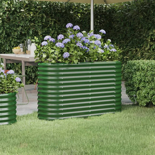 Vidaxl plantenbak 114x40x68 cm gegalvaniseerd staal groen