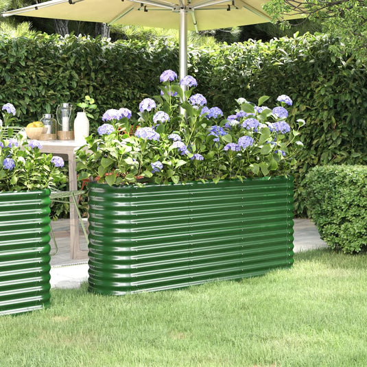 Vidaxl plantenbak 152x40x68 cm gegalvaniseerd staal groen
