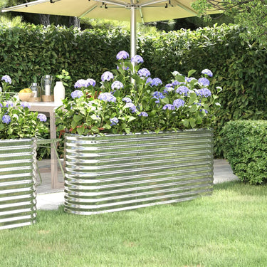 Vidaxl plantenbak 152x40x68 cm gegalvaniseerd staal zilverkleurig