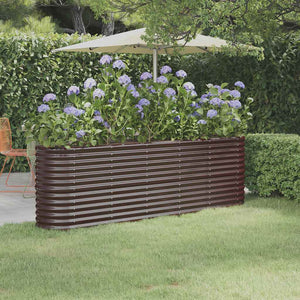 Vidaxl plantenbak 224x40x68 cm gegalvaniseerd staal bruin