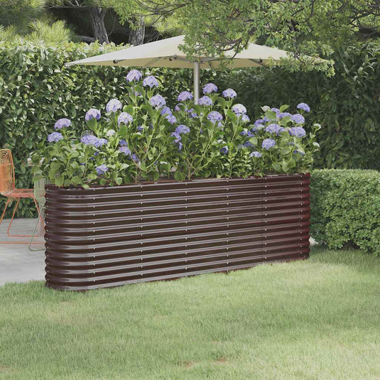 Vidaxl plantenbak 224x40x68 cm gegalvaniseerd staal bruin