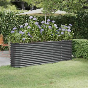 Vidaxl plantenbak 224x40x68 cm gegalvaniseerd staal antracietkleurig