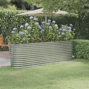 Vidaxl plantenbak 224x40x68 cm gegalvaniseerd staal zilverkleurig