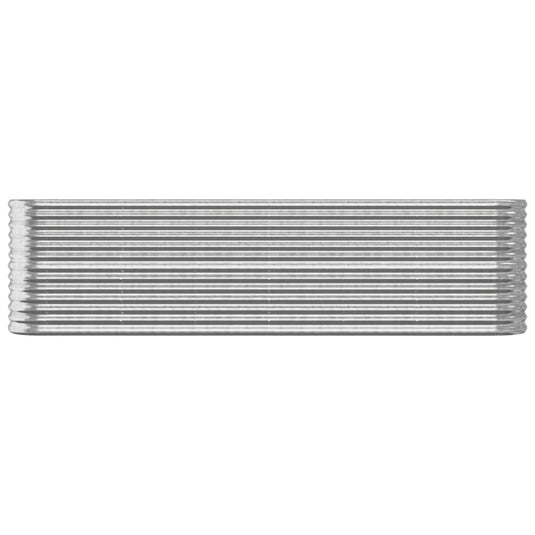 Vidaxl plantenbak 260x40x68 cm gepoedercoat staal zilverkleurig