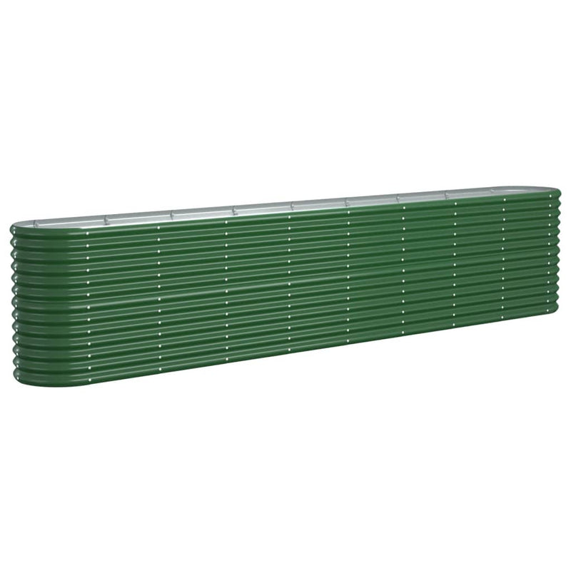 Load image into Gallery viewer, Vidaxl plantenbak 332x40x68 cm gepoedercoat staal groen
