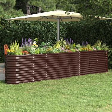 Vidaxl plantenbak 332x40x68 cm gegalvaniseerd staal bruin