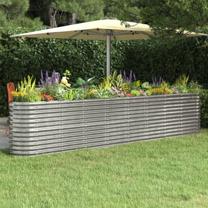 Vidaxl plantenbak 332x40x68 cm gegalvaniseerd staal zilverkleurig