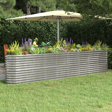 Vidaxl plantenbak 332x40x68 cm gegalvaniseerd staal zilverkleurig