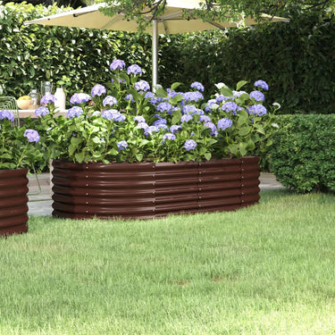 Vidaxl plantenbak 152x80x36 cm gegalvaniseerd staal bruin