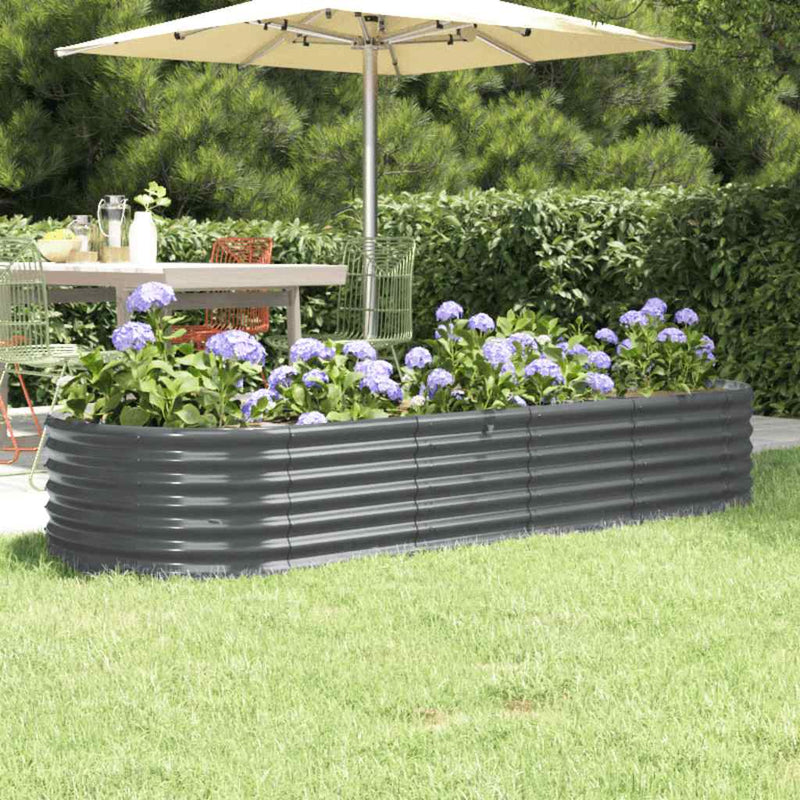 Load image into Gallery viewer, Vidaxl plantenbak 224x80x36 cm gegalvaniseerd staal antracietkleurig
