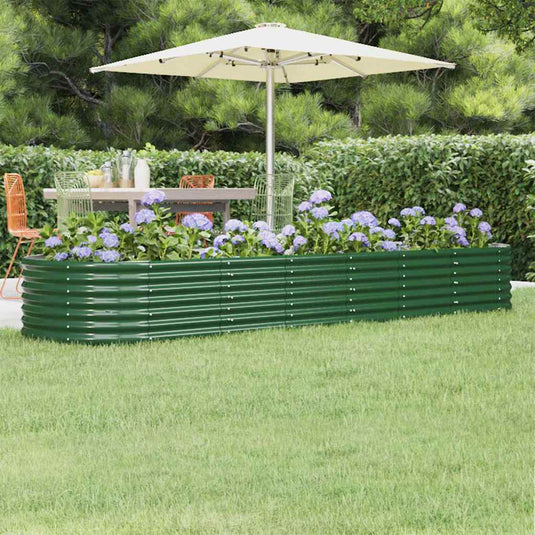 Vidaxl plantenbak 296x80x36 cm gegalvaniseerd staal groen