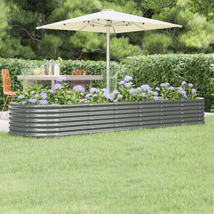 Vidaxl plantenbak 296x80x36 cm gegalvaniseerd staal grijs