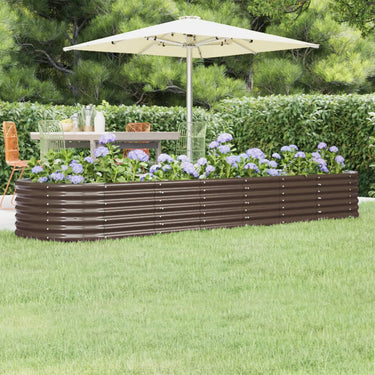 Vidaxl plantenbak 296x80x36 cm gegalvaniseerd staal bruin
