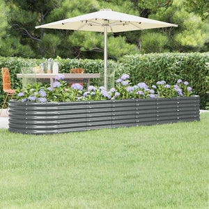 Vidaxl plantenbak 296x80x36 cm gegalvaniseerd staal antracietkleurig
