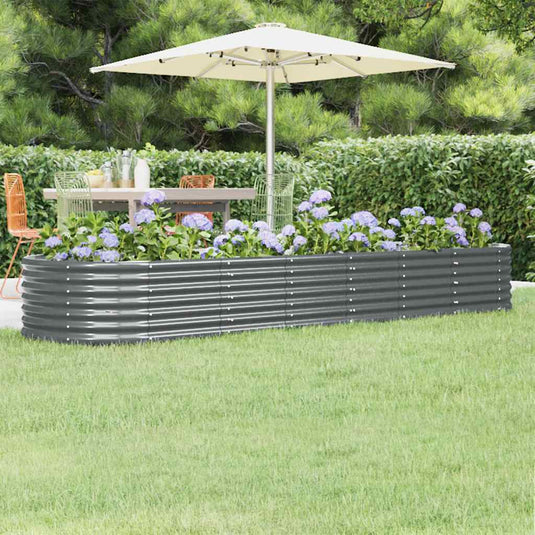 Vidaxl plantenbak 296x80x36 cm gegalvaniseerd staal antracietkleurig