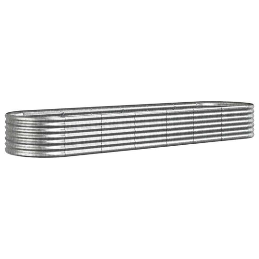Vidaxl plantenbak 296x80x36 cm gegalvaniseerd staal zilverkleurig