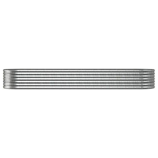 Vidaxl plantenbak 296x80x36 cm gepoedercoat staal zilverkleurig