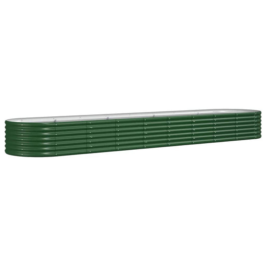 Vidaxl plantenbak 368x80x36 cm gegalvaniseerd staal groen
