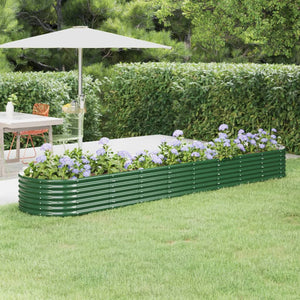 Vidaxl plantenbak 368x80x36 cm gegalvaniseerd staal groen